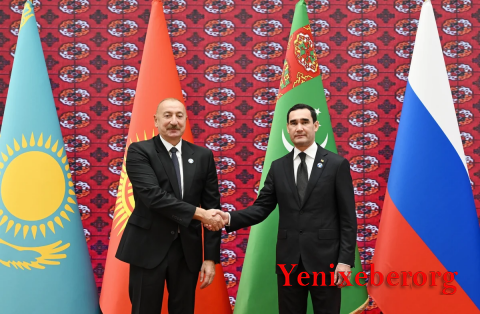 İlham Əliyev Türkmənbaşıda MDB Dövlət Başçıları Şurasının iclasında iştirak üçün "Avaza" Kompleksinə gəlib