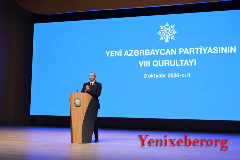 YAP-ın VIII Qurultayı keçirilib, İlham Əliyev çıxış edib -